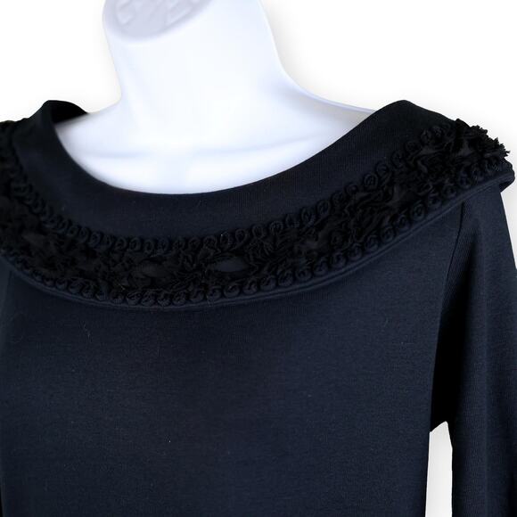 Rafaella Studio Black Boat Neck Sweater Top M - Picture 2 of 8
